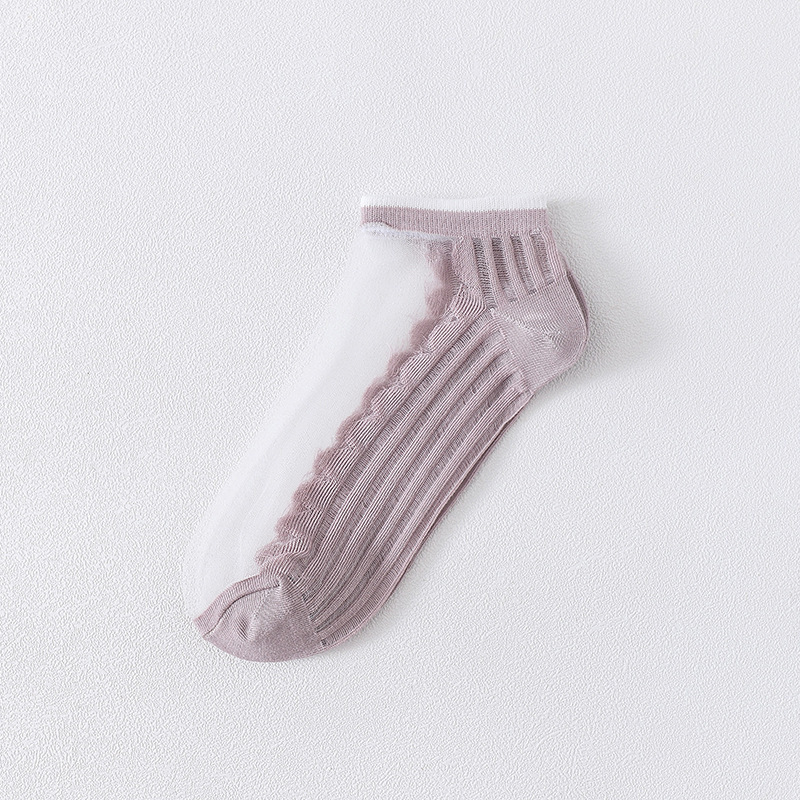 2020 Spring And Summer Female Low Cut Socks Transparent Crystal Silk Socks Women Stockings Wholesale
